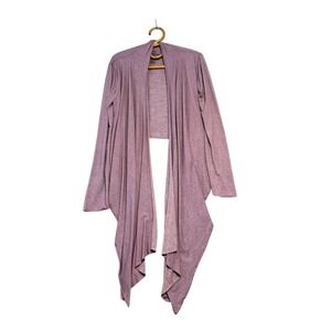 Patagonia | Glorya Purple Heathered Open Front Waterfall Wrap Cardigan Size M